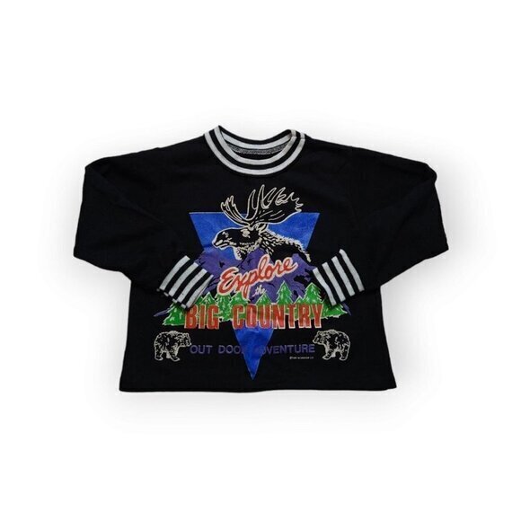 Vintage 1987 Toddler Baby Sweatshirt Explore Big Country Outdoors - Picture 1 of 6